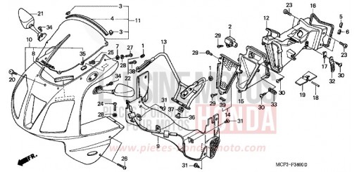 UPPER COWL VTR1000SP4 de 2004